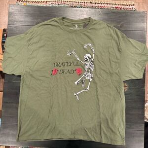 Junk Food Green Men's Grateful Dead Skeleton Short Sleeve T-shirt, NWT, Size XXL